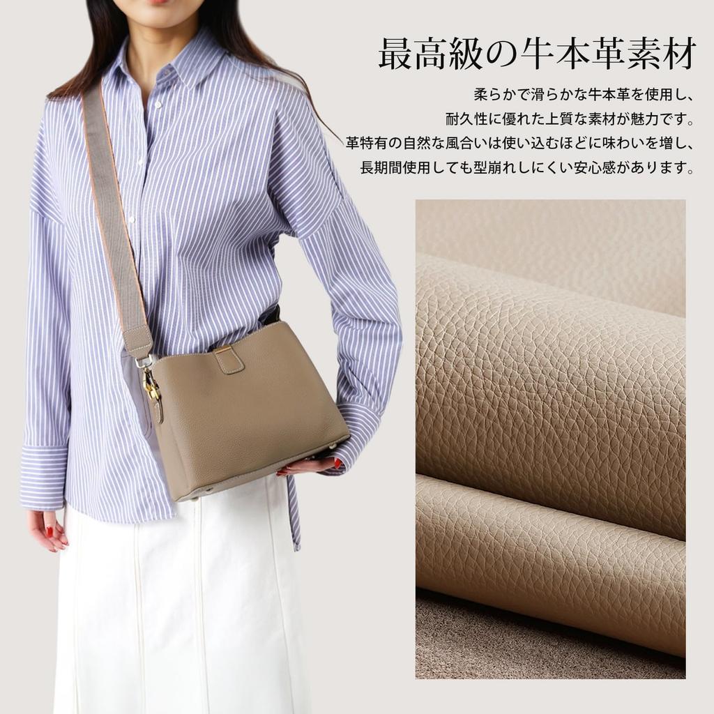 [imeetu] Women's 3-Way Shoulder Bag, Premium Genuine Leather, 3-Compartment Design, Handbag, Crossbody Bag, Shoulder Bag, Handbag, High-Quality Look,