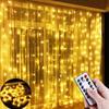 Curtain LED String Lights Garland Festival Christmas Decoration USB Remote Control Holiday Wedding Fairy Lights for Bedroom Home