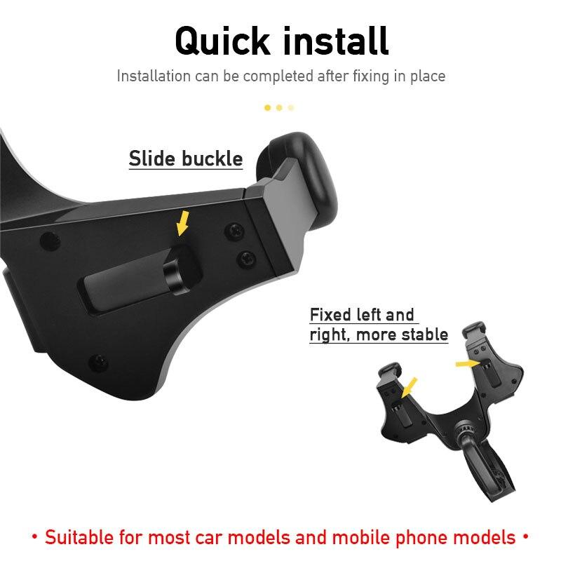 1Pc Car Rear View Mirror Phone Holder Interior Mobile Stand Rearview Mirrors Car Phone Cradle Support for GPS Cell Phone Mount