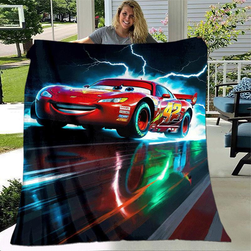 1 Manta con Estampado de Cars - Suave, Manta para Todas las Estaciones para Sala de Estar, Dormitorio, Regalo Personalizado con Adorable Diseño de Dibujos Animados