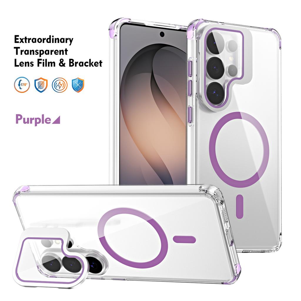 Applicable To Samsung S26Ultra Extraordinary Magnetic Suction Bracket Mobile Phone Case S25Ultra Anti-drop A57 Protective Case A37
