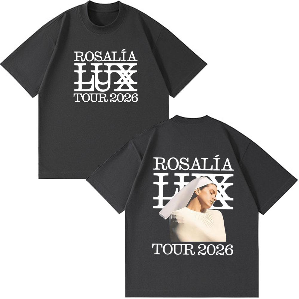 Rosalia LUX Tour Album 2026 Merch T Shirts Summer Unisex Women Tees Casual Cotton Oversized Tshirt Harajuku Couple Funny Tshirts