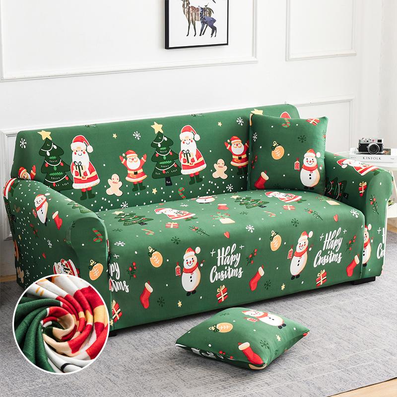 Christmas Sofa Slipcovers Stretch Sofa Cover for Living Room Kids Pets All Inclusive Couch Cover Non Slip Furniture Protector