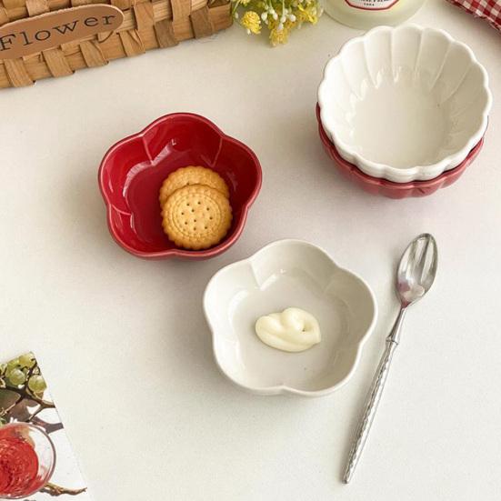 Ceramic Dipping Sauce Dish High-Temperature Ceramic Snack Serving Dish Decorative Serving Bowl for BBQ Snacks Vinegar
