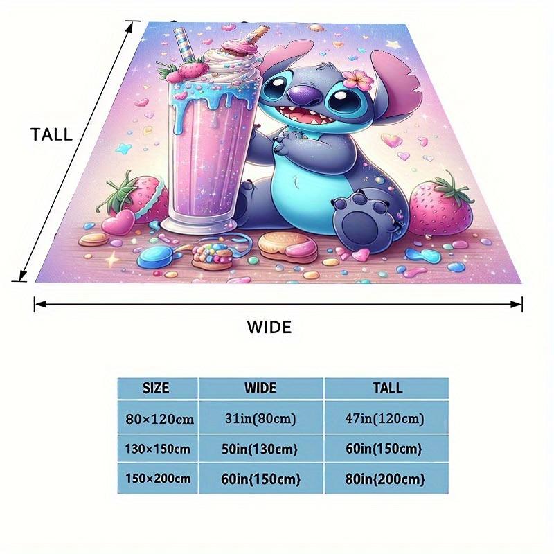 1pc Stitch Printing Blanket - Soft, All-Season Throw for Office Blanket, Personalized Gift with Adorable Cartoon Design