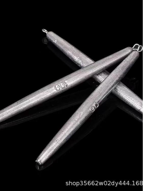 Pen-Shaped Sea Rod Anti-Snag Lead Weight with Ring, Long Strip Round Column Anchor for Fishing