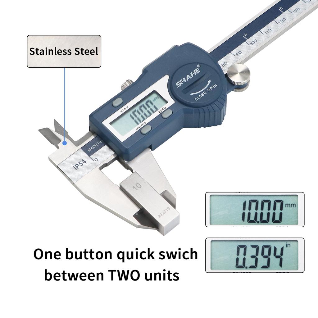 SHAHE Hardened Stainless Steel 100/150/200/300 mm Digital Caliper Electronic Vernier Micrometer Measuring Tools