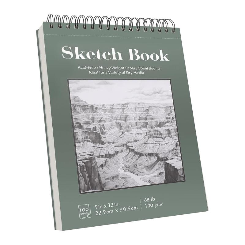 

Art Drawing Pad Sketchbook Strong Binding Friendly High Density Paper Resists Bleed Compacts Design For Outdoor Use