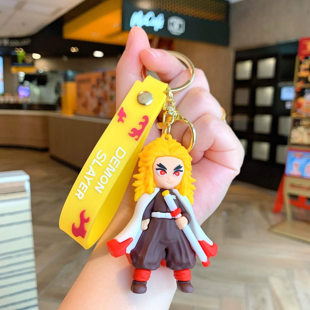 Keychain Pendant Anime Demon Slayer Kimetsu No Yaiba Kamado Tanjirou Double Sided HD Bag Pendant Gift For Fans Cosplay Props Jewelry Gift