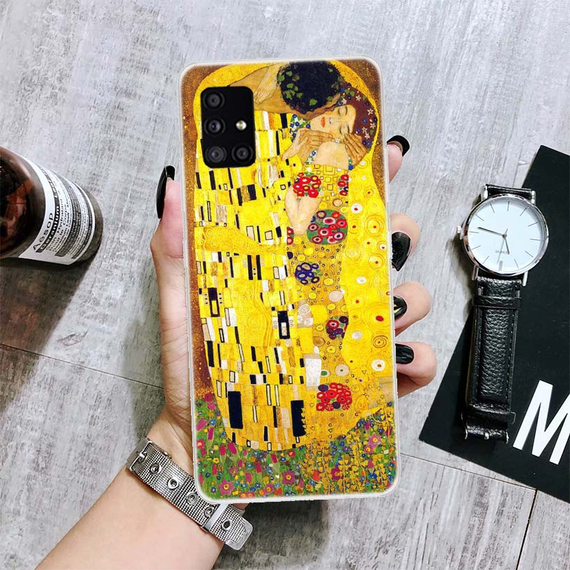 Kiss by Gustav Klimt Desig Phone Case For Samsung Galaxy A50 A70 A40 A30 A20S A10 Note 20 Ultra 10 Lite 9 8 A6 A8 Plus A7 A9 + C