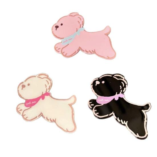 2Pcs Girl Hairpin Acrylic Color Matching Puppy Shape Hair Clips Lightweight Side Bang Hair Pins Hair Styling Accessories