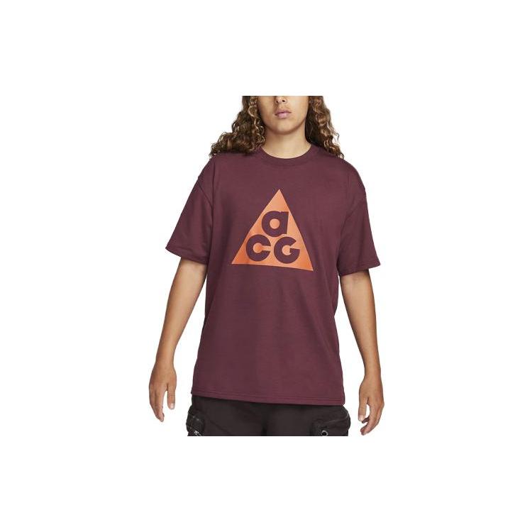 New Nike ACG T Shirt Men's Burgundy DJ3644-681