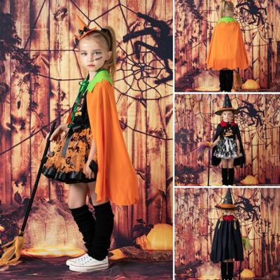 Halloween Deti Plášť Cosplay Hra na rolu Kostým Šnurovanie Unisex Farba Zladená Upíri Štýl Cardigan Dievčatá Chlapci Plášť