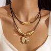 Letter Splicing Collarbone Chain European and American Style Geometric Rectangular Necklace Necklace Necklace Jewelry Women
