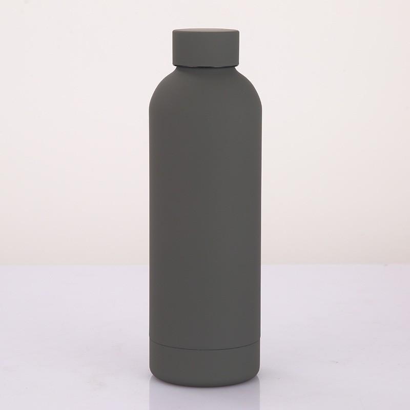 American Style Frosted Thermos: 304 Stainless Steel Sports Bottle with Rubber Finish, Large Capacity, Portable Smart Mouth Design.