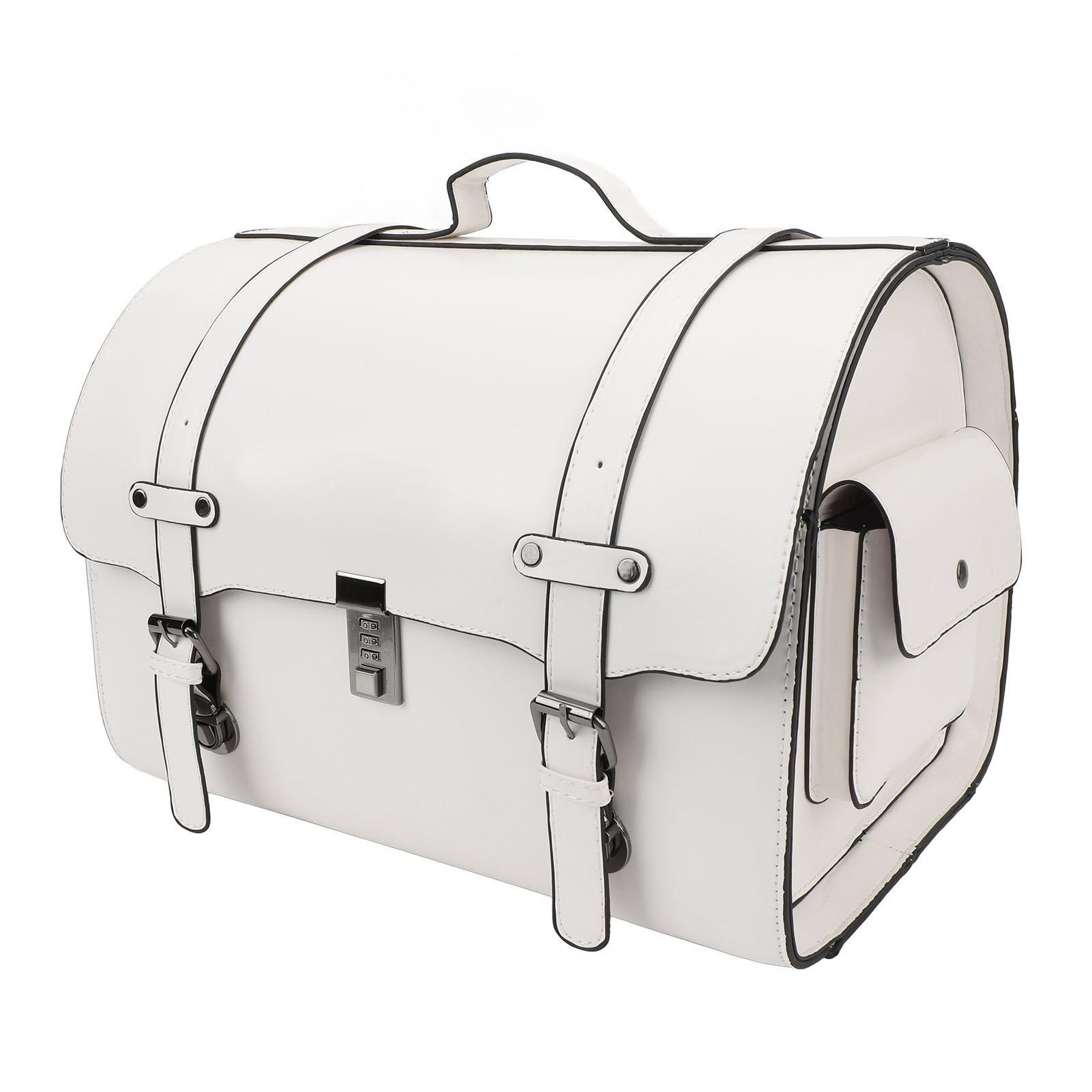 

Motorcycle Tail Bag Faux Leather Waterproof 29.5L Capacity Quick Release with Combination Lock Universal Fit for