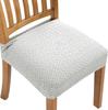 Elastic Solid Color Stretch Jacquard Chair Cushion Cover for Dining Chairs
