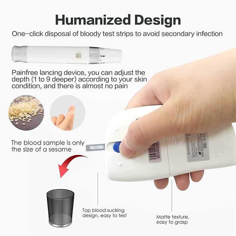 AWP1 Sinocare Safe Accu 2 Glucometer Kit Blood Sugar Meter Diabetes Sugar Test Machine Glucose Test Strips with Lancets
