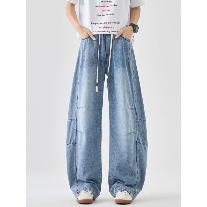 Mens Loose Straight Leg Jeans 2026 Lightweight Stretch Denim Pants Teens