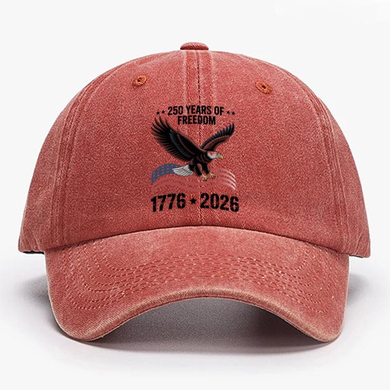1pc Printing Baseball Cap for Women US 250th Anniversary Cap Adjustable Retro Washed Patriotic Cap 250th Anniversary Trucker Hat