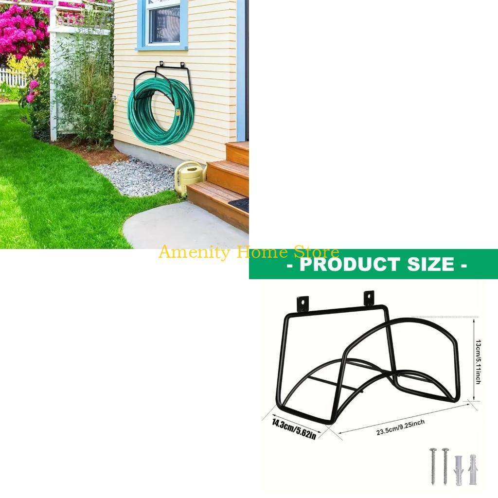 

F26C Strong Metal Water Hoses Wall Bracket Outdoor Storage Rack With Anti Rusts Finish For Yard Equipment Maintenance CN