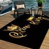 Queen & King Crown Floor Mat, Black with Gold Cursive Text, Soft Touch & Non-Slip, Perfect for Kitchen, Living Room & Home Decor