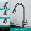 Gold & Black Brushed 304 Stainless Steel Pull-Out Kitchen Faucet for Sink & Vegetable Basin