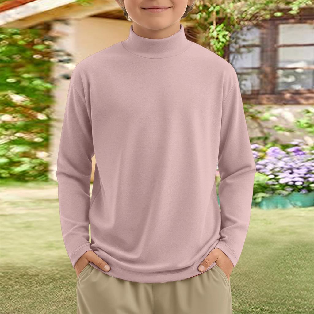 Boy And Girls Color Long Sleeved T-shirt Round Neck Color T-shirt