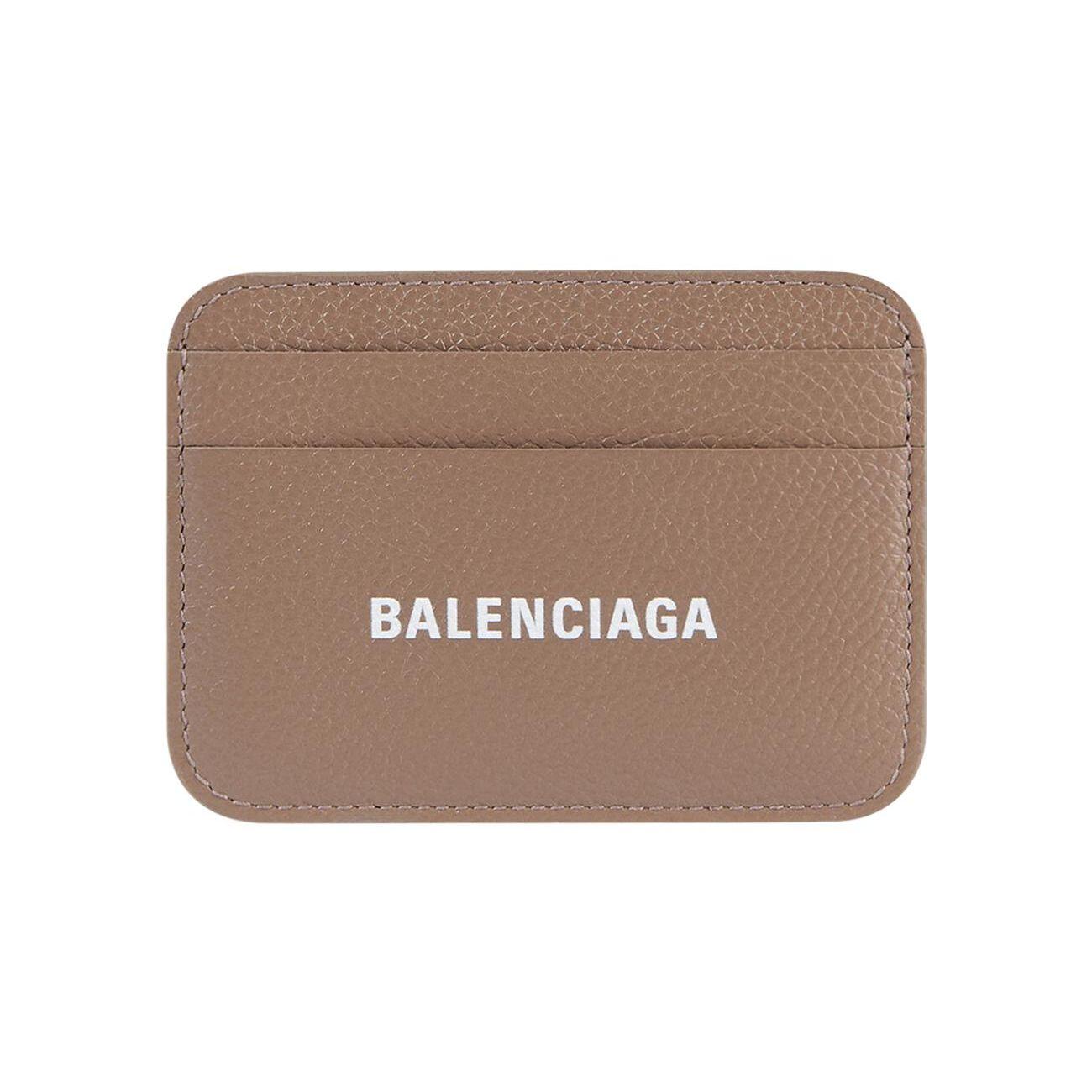 Balenciaga Cash Fashion Minimalist Letter Logo Mink Fur Embossed Grain Calfskin Card Holder Women Card Holder Brown 5938121IZI31290 Box(Basic Set+Box)