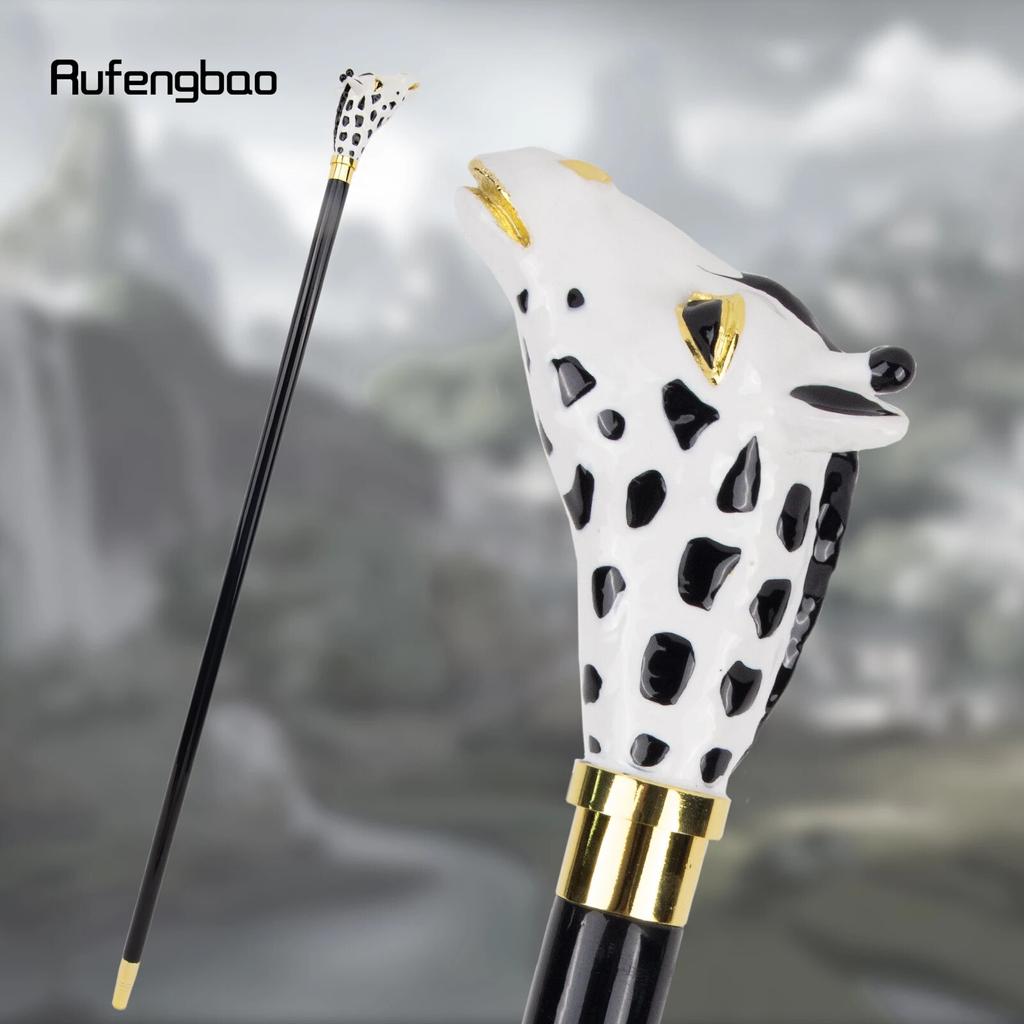 Ceramic Giraffe Head Wooden Single Joint Fashion Wood Walking Stick Decorative Walking Cane Halloween Mace Wand Crosier 95cm