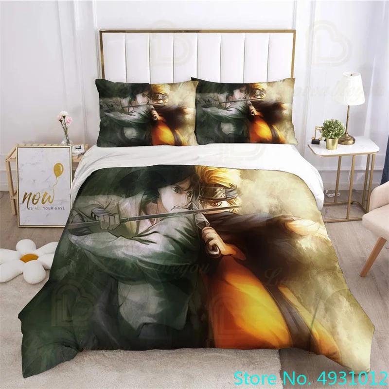 Kids Uzumaki Naruto Uchiha Sasuke Bedding Set Duvet Cover Quilt Cover Pillowcase Double King Size Bedroom Bed Cover Decoration