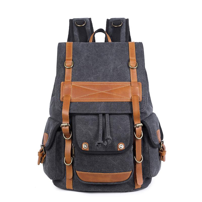 Seven-Color Cotton Retro Backpack, Men'S And Women'S Canvas Travel Computer Bag, Outdoor Contrasting Sports Bag