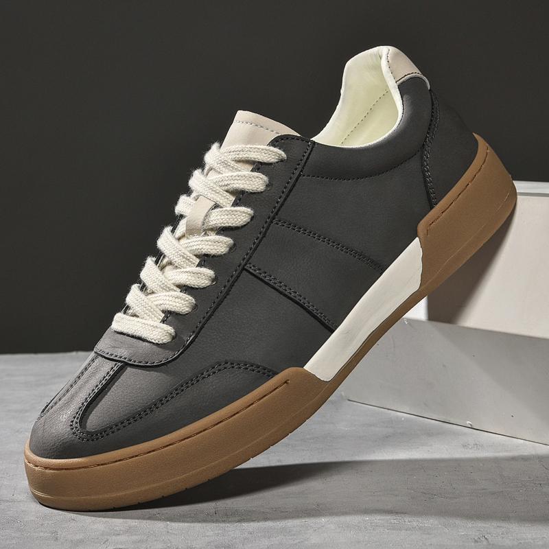 Fashion New Trend Mens Leather Sneakers Leisure Male Casual Shoes Versatile Vulcanized Footwear Simple Tenis Masculino Skateboard Shoes