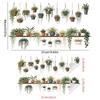Interior Design Green Plants Wall Decal Easy Application Wall Stickers Artificial Creative Customization Stickers