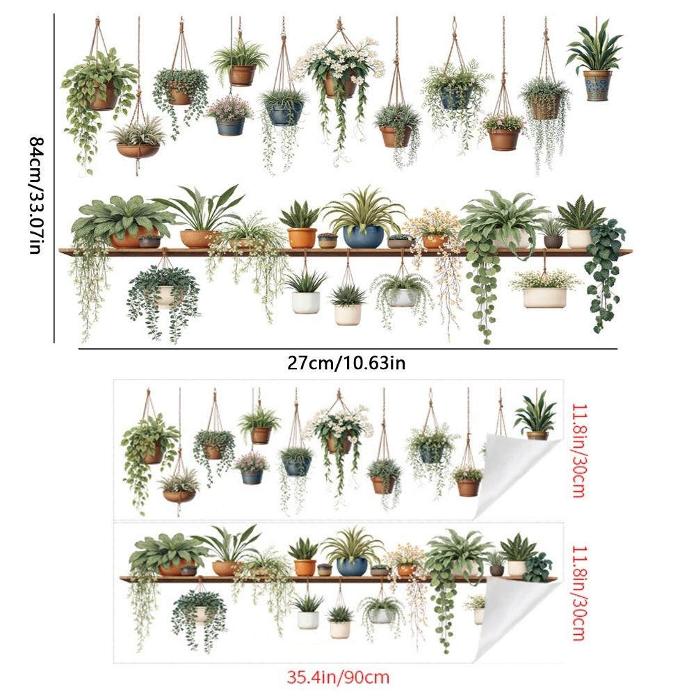 Interior Design Green Plants Wall Decal Easy Application Wall Stickers Artificial Creative Customization Stickers