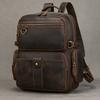 Crazy Horse Leather Men'S Backpack 15 Inch First Layer Cowhide Backpack Retro Leather Travel Bag Commuter Computer Bag