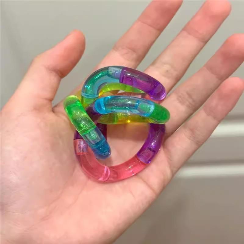 1/3/5Pcs Deformable Rope Crystal Twist Rope Pressure Stress Relief Toy Rrainbow Color Deformation Rope Knot Funny Sensory Toy