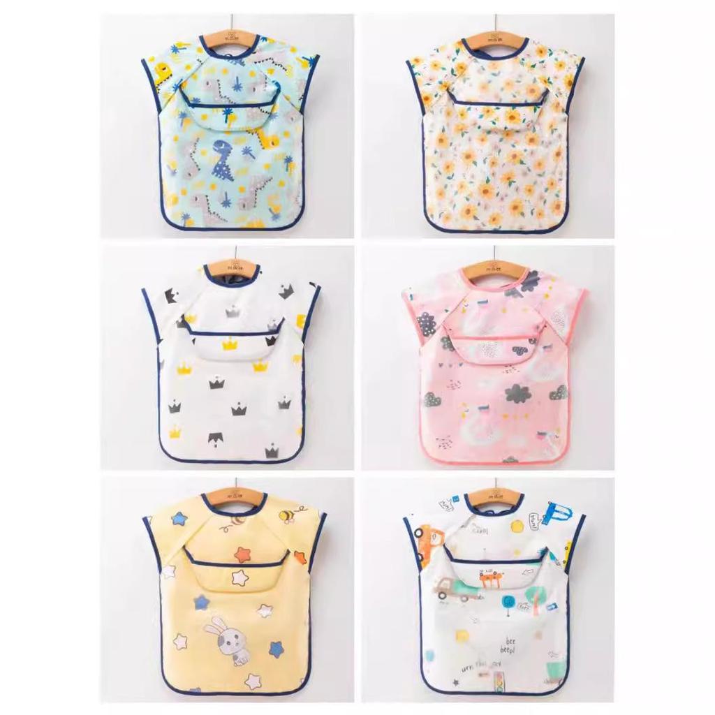 Summer Baby Bibs & Aprons - Thin Cotton, Waterproof, Stain-proof, Back-wear Coveralls