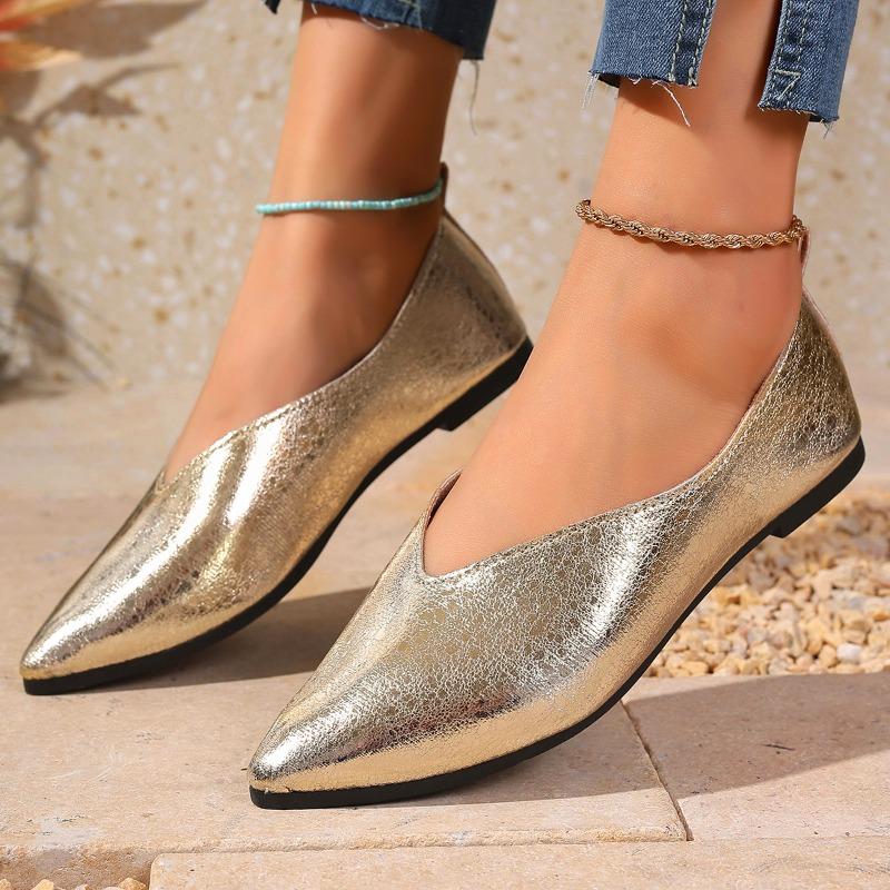 Fashion Women Flat Loafers Fashion Pointed Toe Elegant Mary Janes Shoes for Women Plus Size 43 Versatile French Style Outdoor Sneakers