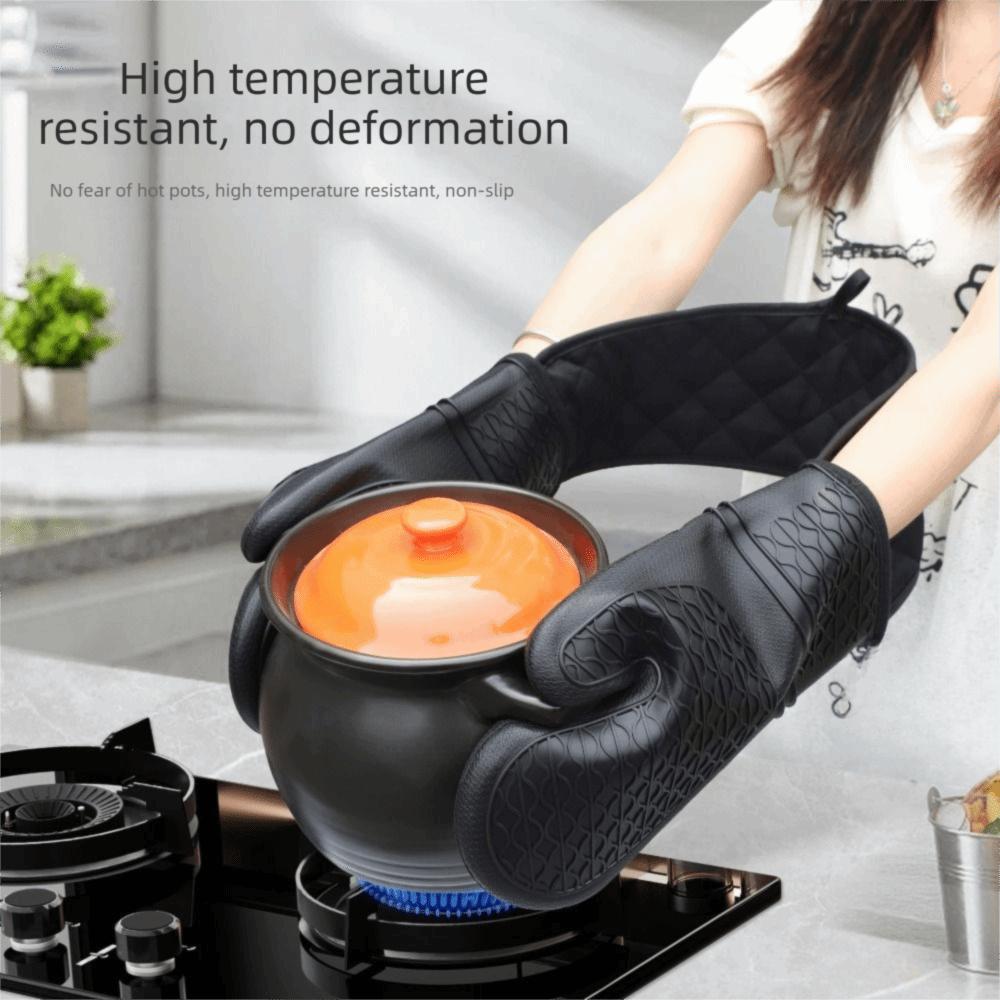 Waterproof Silicone Oven Mitts Insulated Barbecue Handschoen Thick Baking Hand Gloves  Baking