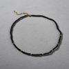 French Retro Fashionable Sweet Cool Wind Black Spinel Beaded Copper Plated 18K Real Gold Collarbone Chain Niche Temperament Necklace