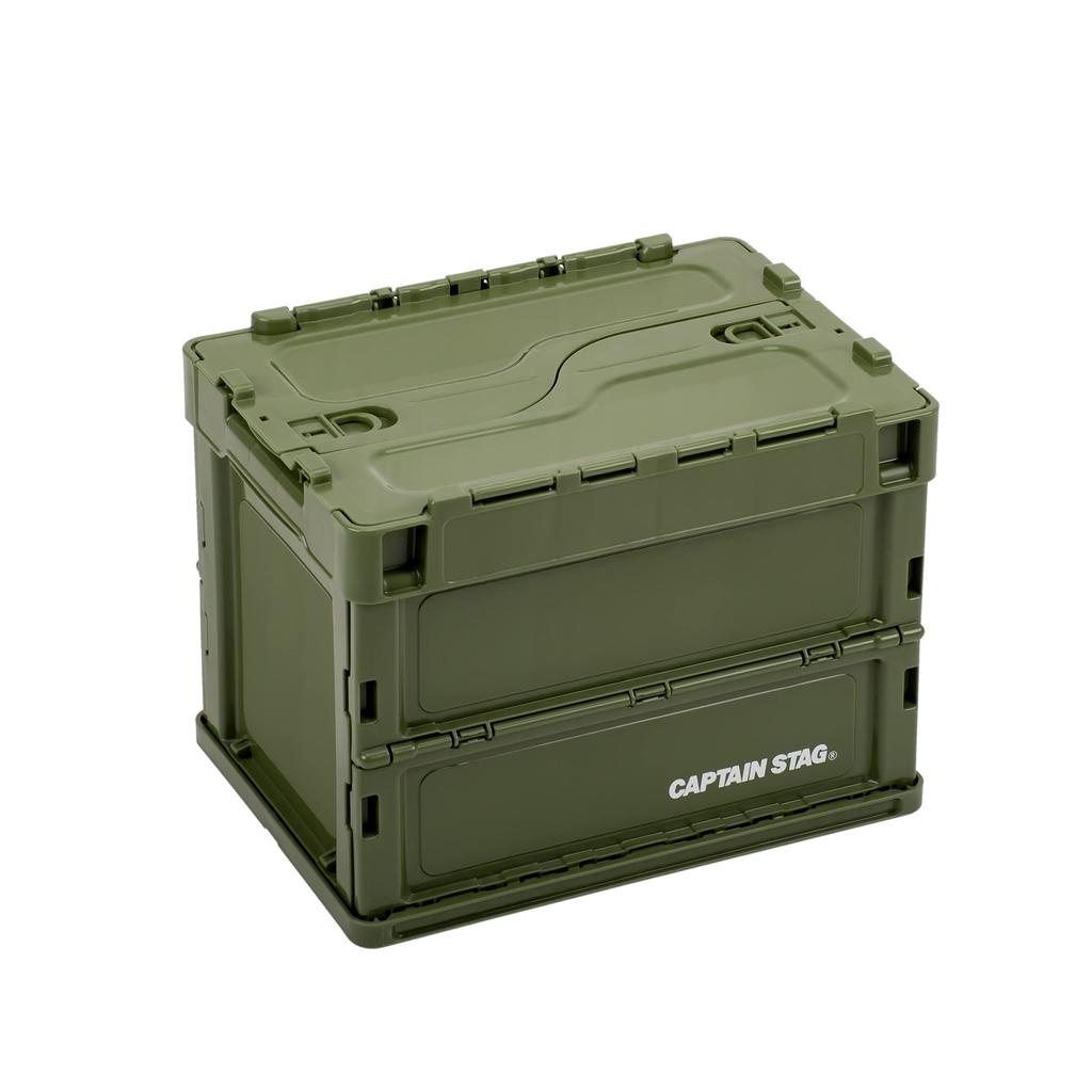 Captain Stag Oricon Foldable FD with Locking 20L Made in (CAPTAIN STAG) Container, Container, Lid, Capacity, Japan, Olive, UL-1081