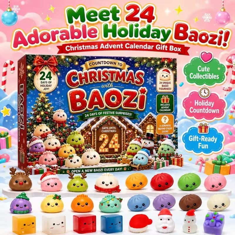 Hot Christmas Squishies Advent Calendar 24 Days Countdown Adviento Navidad Dumpling Squishy Slow Rising Squeeze Home Decor Gifts