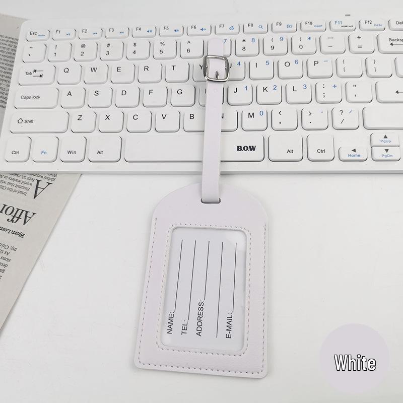 Premium PU Leather Luggage Tag with Stitching and Signature Card