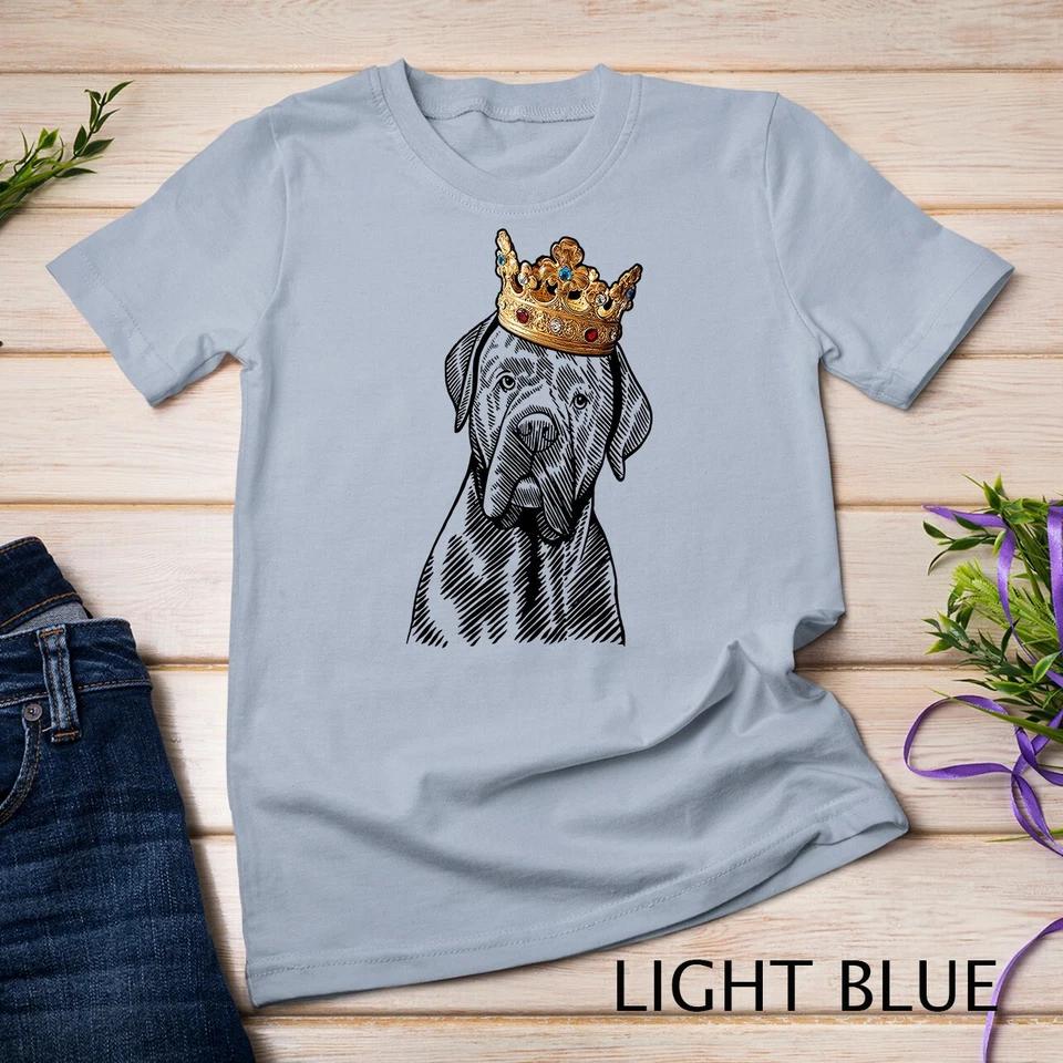 Cane Corso Dog Wearing Crown Unisex T-shirt 7