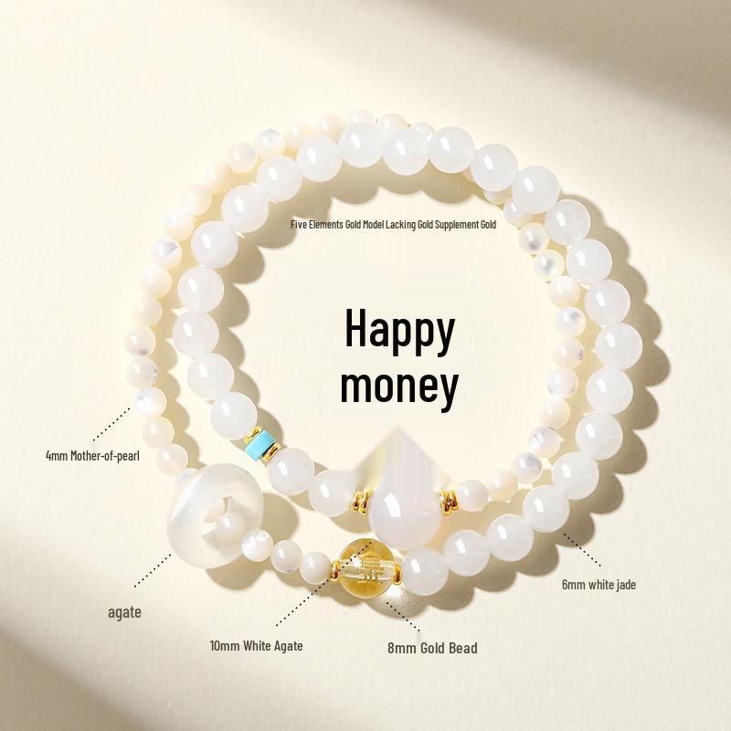 Guochao New Chinese Style Women's Bracelet: Natural Stone, Multi-Gemstone, Small Light Luxury Crystal Jewelry