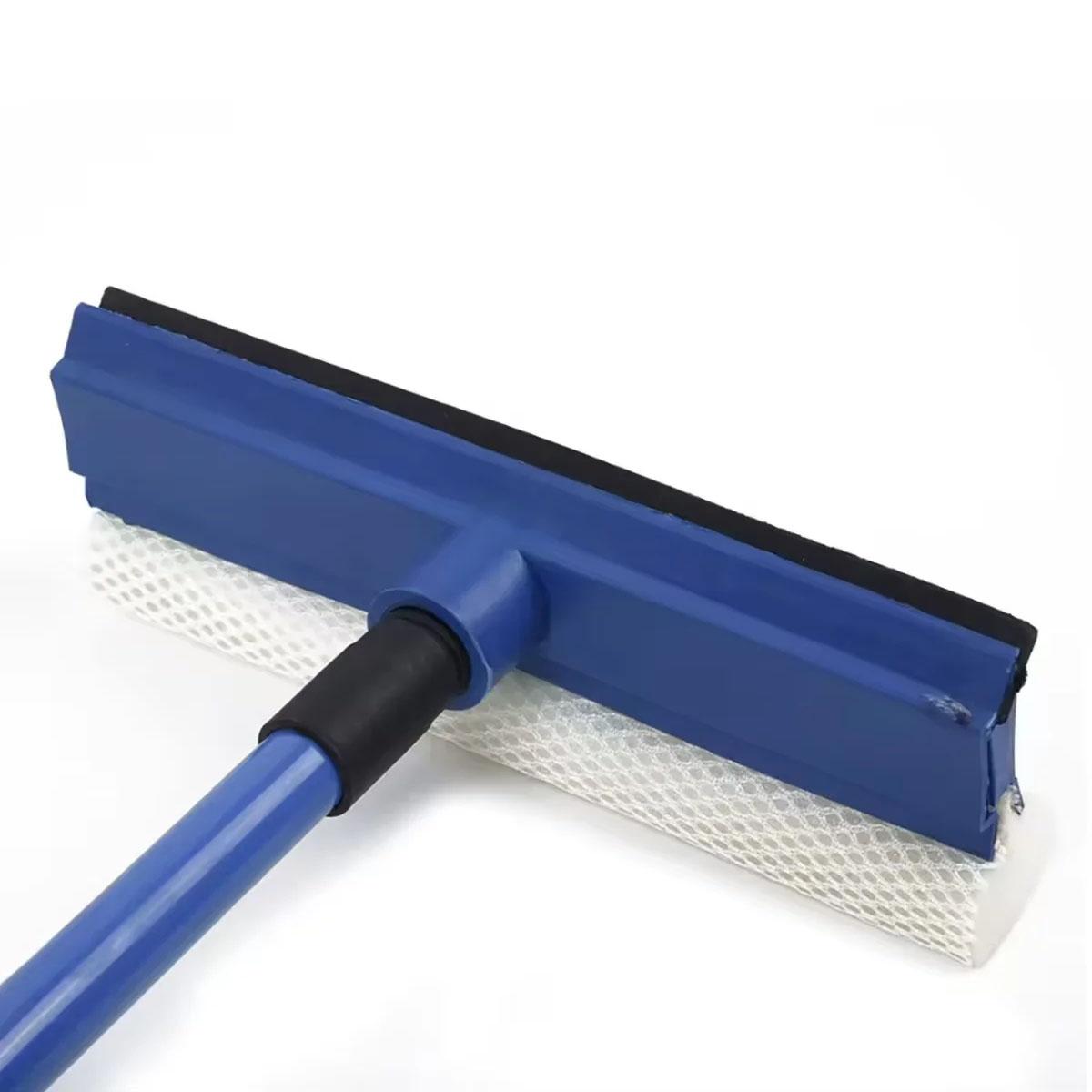 

2 в 1 Телескопический стеклоочиститель для окон с длинной ручкой, губкой и шваброй, скребок для мытья окон, инструмент для уборки