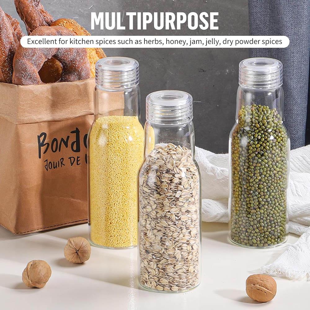17oz Glass Bottles with Lids, for Juice,Smoothies,Water,Milks,Beverage Storage,Clear Mason Jars for Pickles,Jams,Food Storage