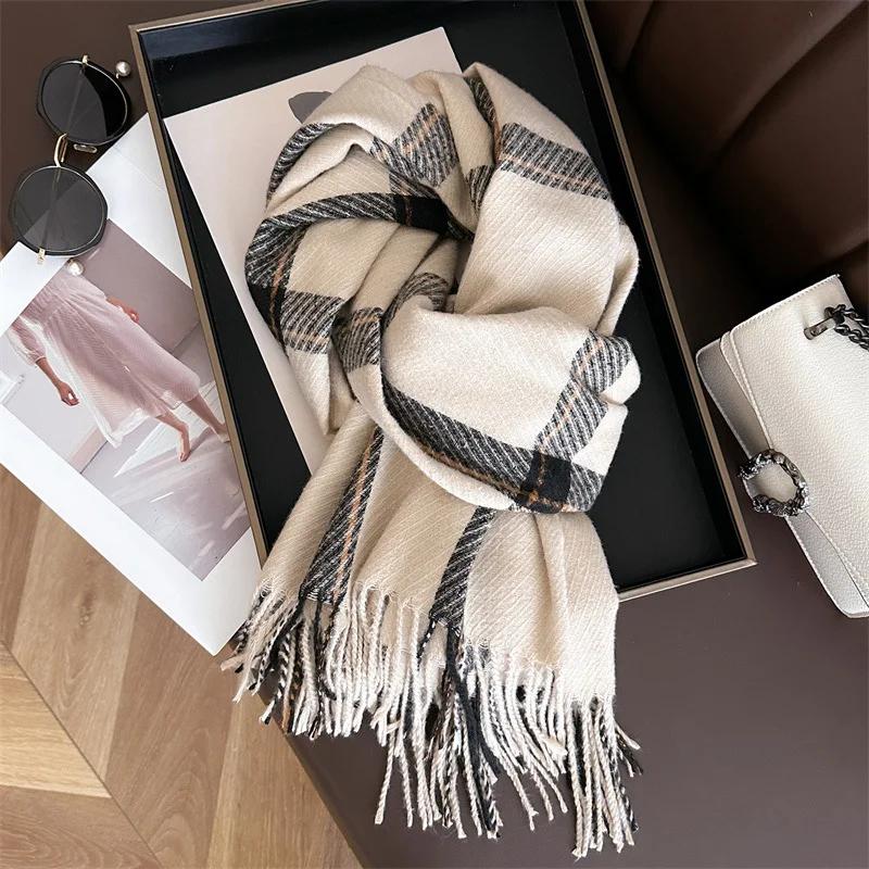 Cashmere Imitation Fashion Hijabs Scarves Men Women Autumn Winter Warm Tassels Long Scarf Shawls Unisex Luxury Neckerchief