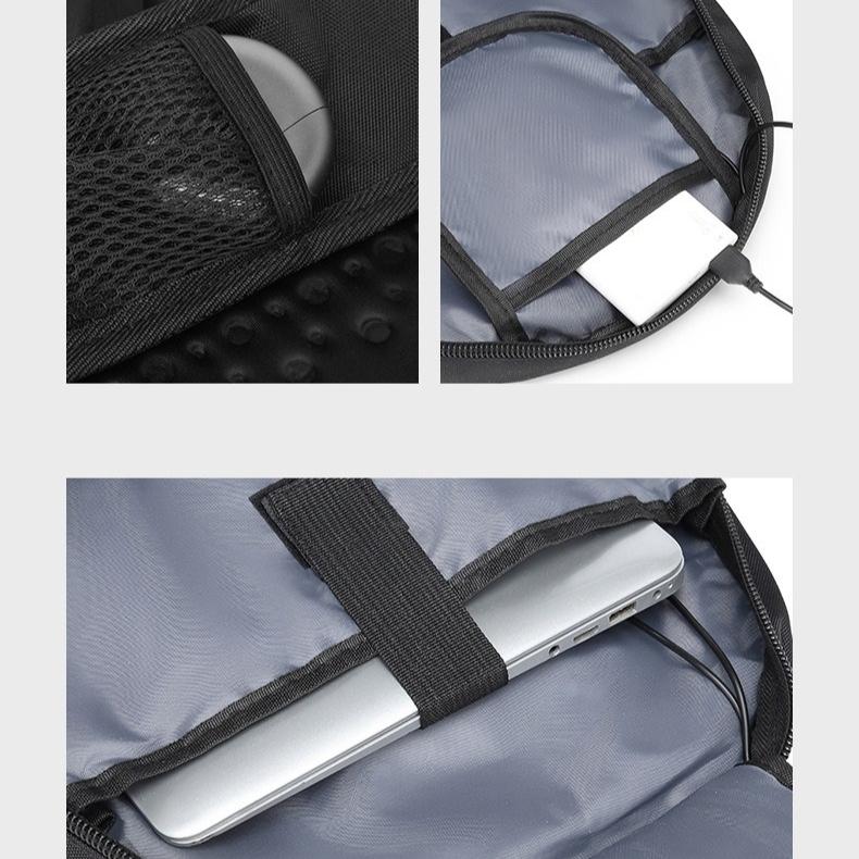 Zaino Impermeabile in Tessuto Business Casual per Studenti Universitari, Zaino Studentesco e per Laptop con Porta USB.
